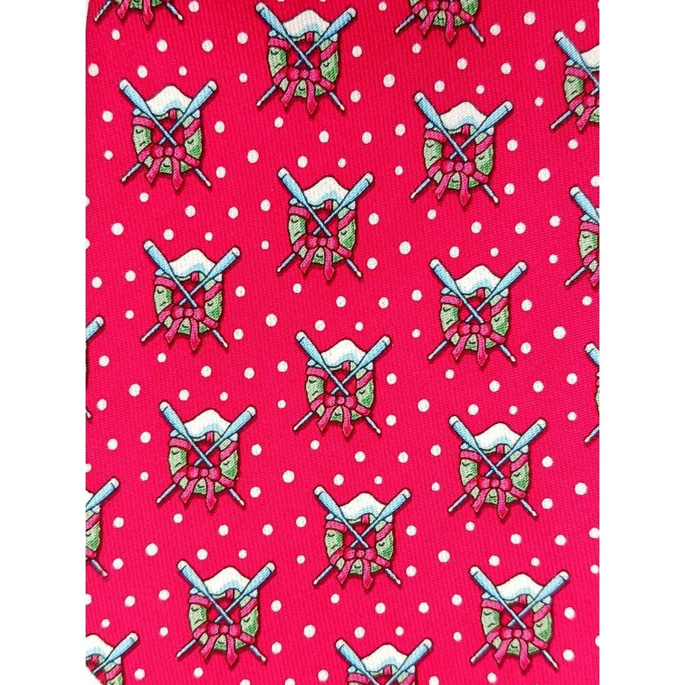 VINEYARD VINES Marthas Vineyard Mens Silk Neck Tie Boating Oars Christmas Wreath